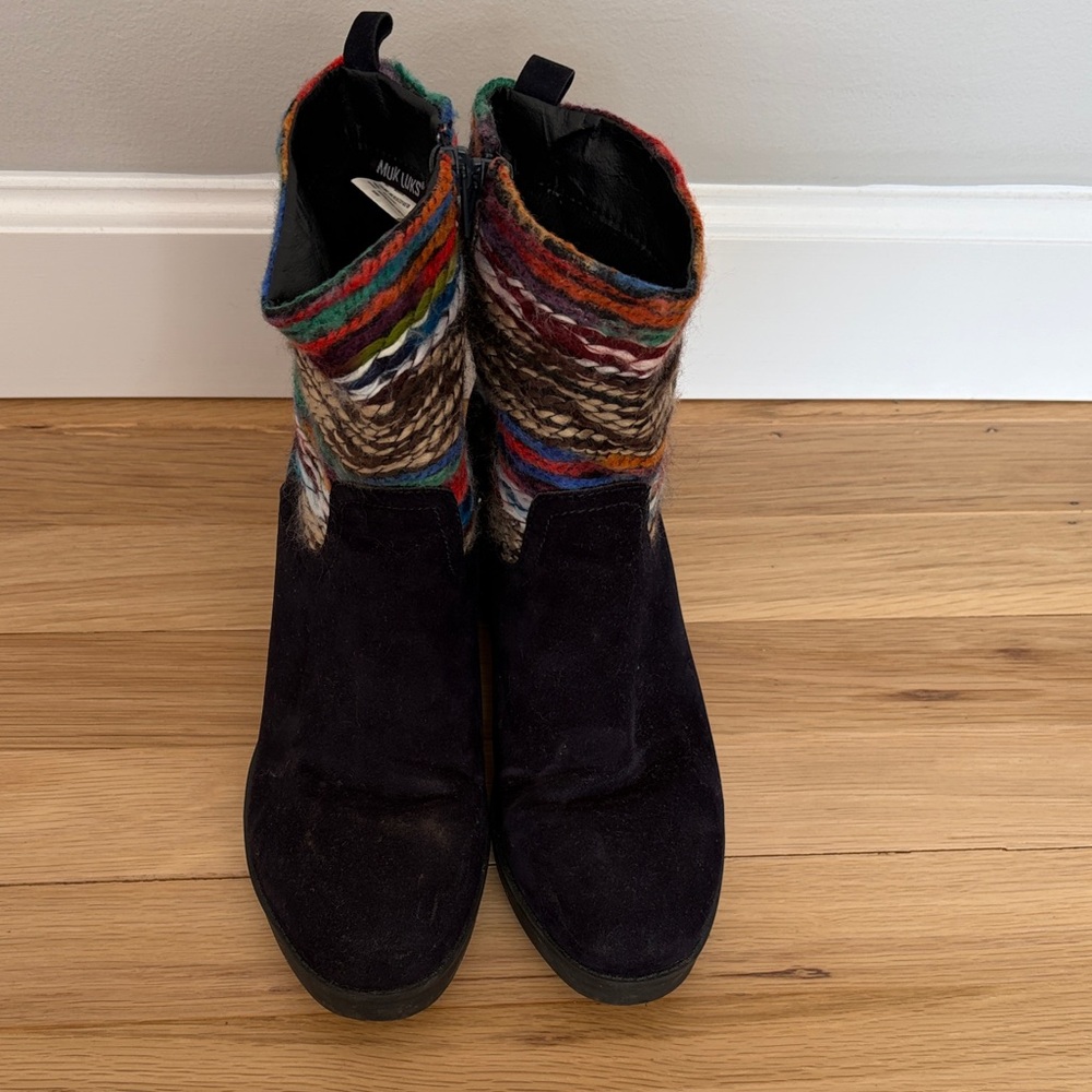 Muk Luks Colorful Knit Ankle Boots